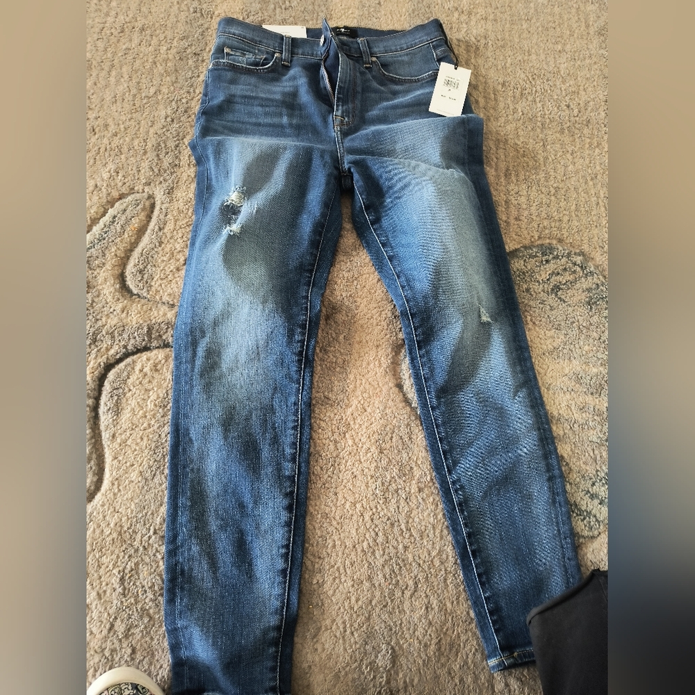 7 For All Mankind Women's Skinny Jeans - Blue Sz 29 $215 MSRP